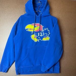 Kansas University Hoodie with Huge Logo Print